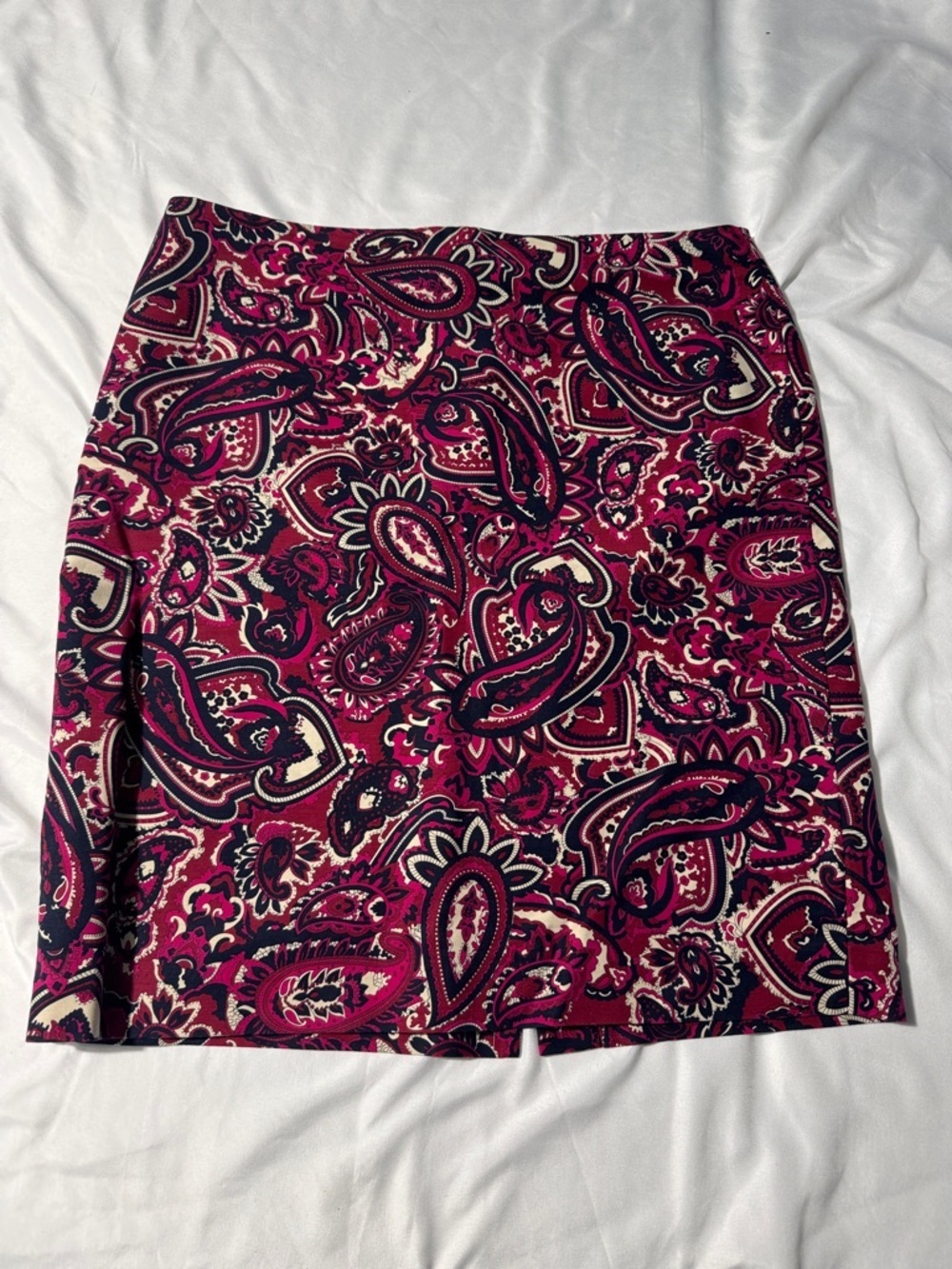 Talbots Paisley Skirt Size 16 Knee Length Back Zip Fully Lined Classic Office